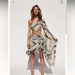 NWT Cult Gaia Lucy One Shoulder Cut Out Mini Dress size M